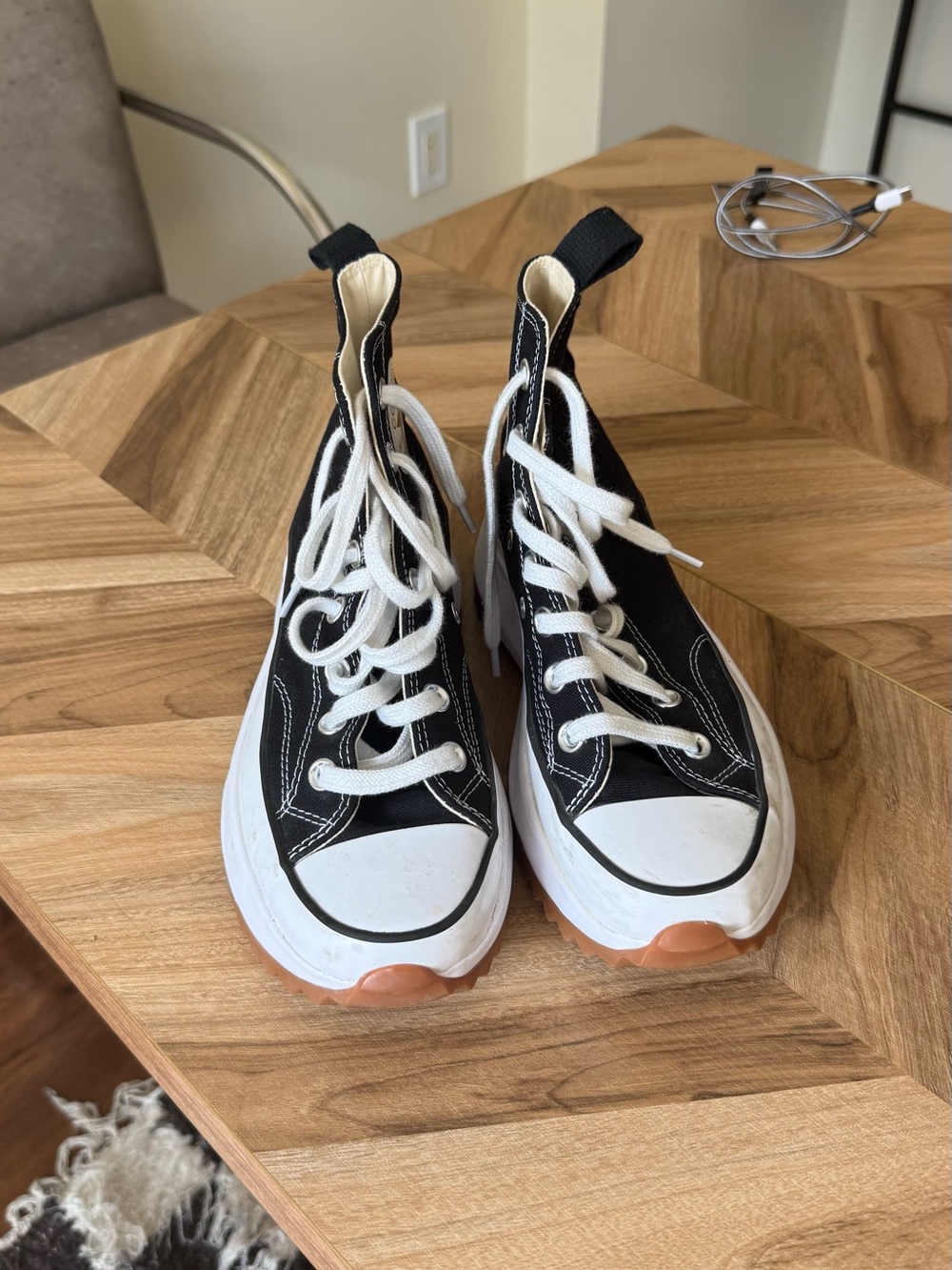 Black High-Top Platform Converse All Stars Sneakers